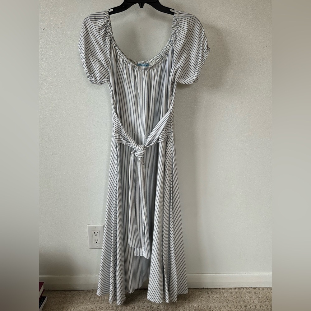 Antonio Melani Striped White and Blue Dress Size 10